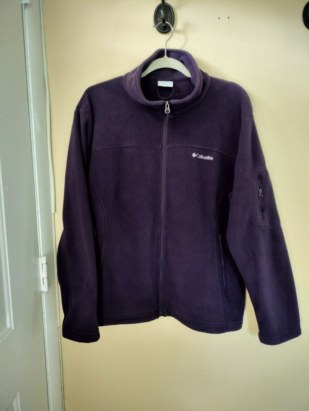 Columbia Women's Purple Full-Zip Cozy Fleece Jacket 2X Travel Sleeve Pocket